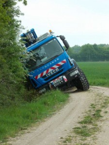 ERDF lorry in ditch